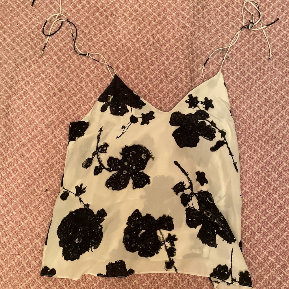 Sam & Lavi printed silk tank with straps